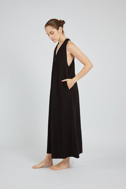 Halter Midi Dress - Black