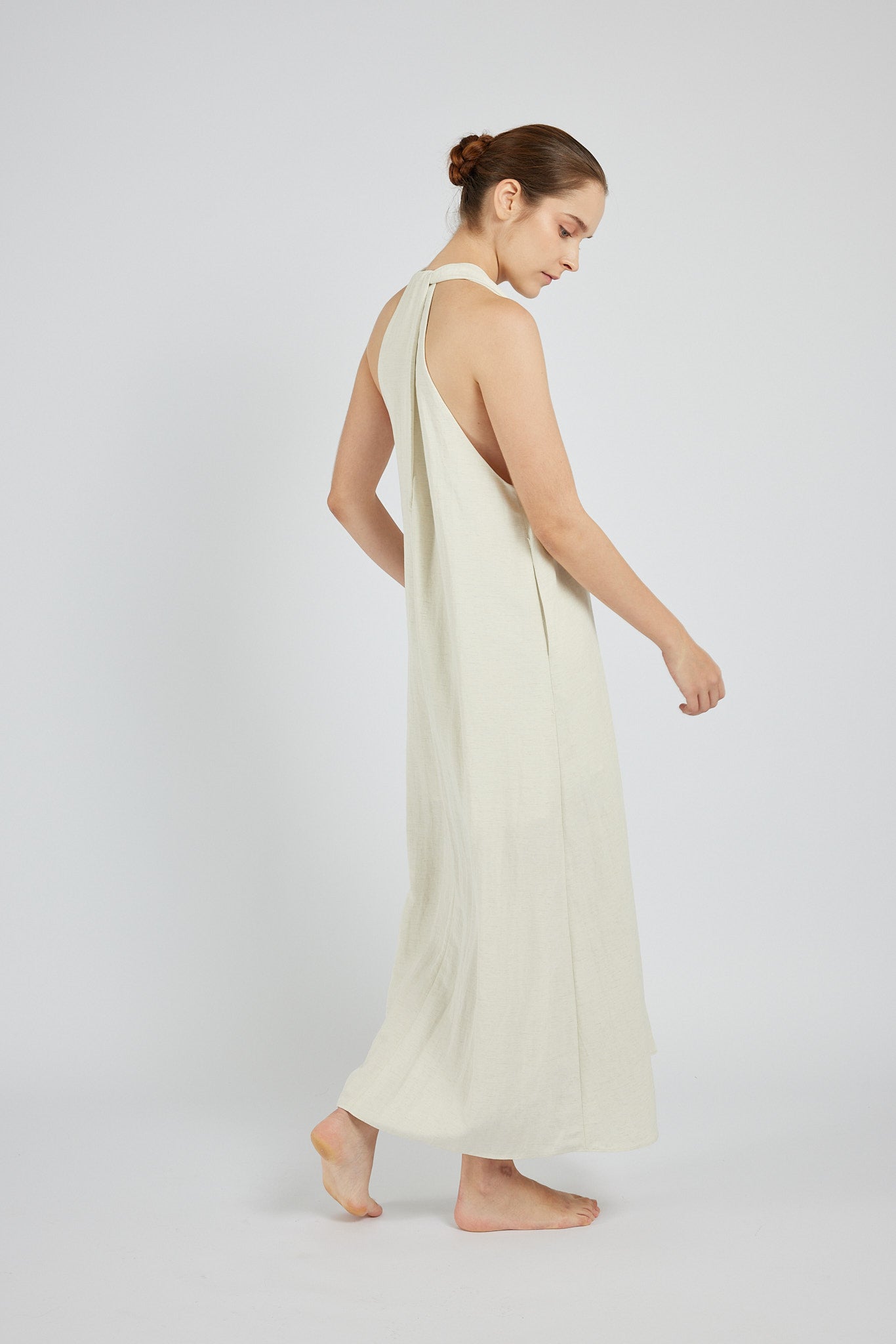 Halter Midi Dress - Cream