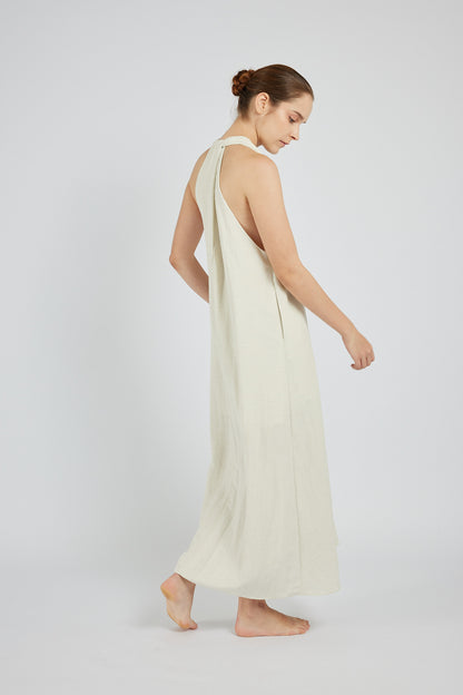 Halter Midi Dress - Cream