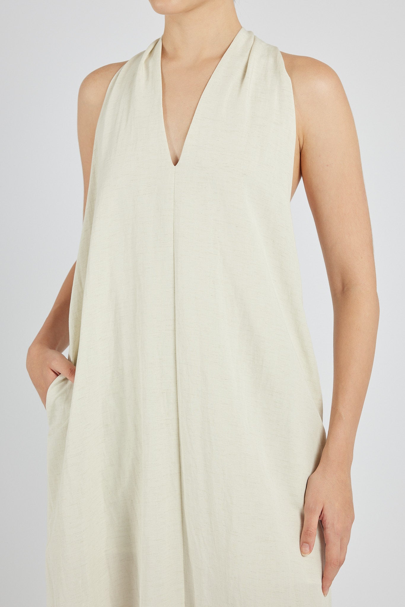 Halter Midi Dress - Cream